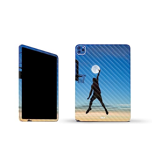 Image of MightySkins Carbon Fiber Skin Compatible with Apple iPad Pro 11 inch M2 4th Gen (2022) Full Wrap Kit - Moon Dunk | Protective, Durable Textured Carbon Fiber Finish | Easy to Apply | Made in The USA