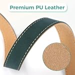 Dog Collar and Leash Set, PU Leather Dog Collar – Adjustable Eco-Friendly with Genuine Leather & Hemp, Soft Breathable Dog Collar Set for Small to Large Dogs (Green, L（15“-21”）) - Image 3