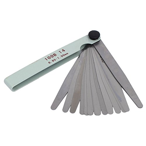 Aexit 0.05mm-1.0mm Thickness Air Conditioning Tools & Equipment 14 Leaves Metal Feeler Filler Gauge Gauges Measuring Tool