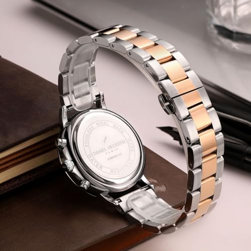 Image of Daniel Hechter Paris Wagram Collection Chronograph Watch for Men with Round Dial, Quartz Movement, Three Sub-Dials and Stainless Steel Strap - DHM1051