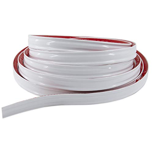 Flexible Trim Caulk Strip, Peel and Stick Trim for Molding, Tile Edge, Ceiling, Wall Corner, Baseboard, Floor(White)