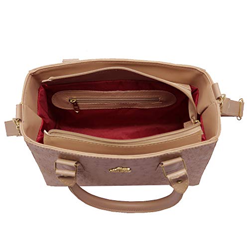 Kit De Bolsa Feminina + Mochila+ Carteira E Lenço De Brinde (Nude)