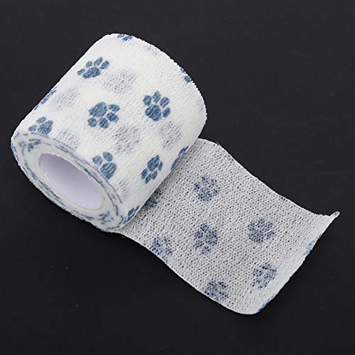 ブルー応急処置絆創膏 5cmx4.5m 自己粘着ペット包帯 不織布弾性ラップ 犬 ペット 動物 & 足首の捻挫 & 腫れ用 (青)