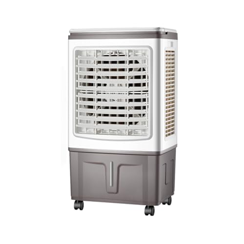 Climatizador Evaporativo 20L, Enfriador de Aire Portátil 80W, Caudal de Aire 2000m³/h, Mando a Distancia y Temporizador 7.5H, 3 Velocidades, Oscilación, 2 Acumuladores de Hielo