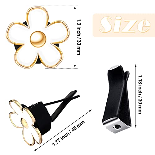 Image of Frienda 6 Pcs Daisy Flower Air Vent Clip Accessories Air Conditioning Outlet Clip Car Air Freshener Dashboard Accessories Charm Car Inter Decor(3 cm, 3.3 cm,Red, White, Black)