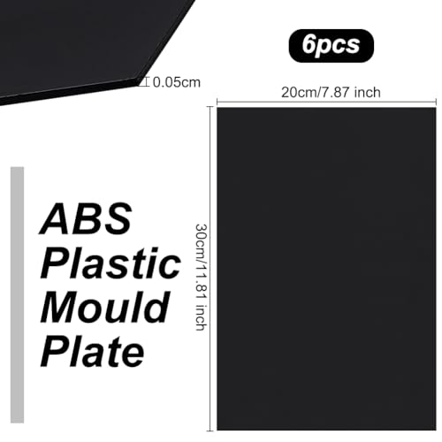 OLYCRAFT 6 Sheets Black ABS Plastic Sheet 11.8x7.9 Inch ABS Plastic Plates 0.5mm Thick Hard Plastic Sheet Polystyrene Flexible Plastic Board Sheet for Building Model Material Supplies - Image 2
