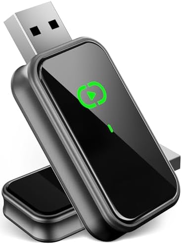 Wireless CarPlay Adapter for iPhone, Seamless for Apple CarPlay Wireless Adapter, Plug & Play with Fast Bluetooth5.4, USB/Type-C for 2016+ Cars with Wired Carplay(Grey SteadyNav)