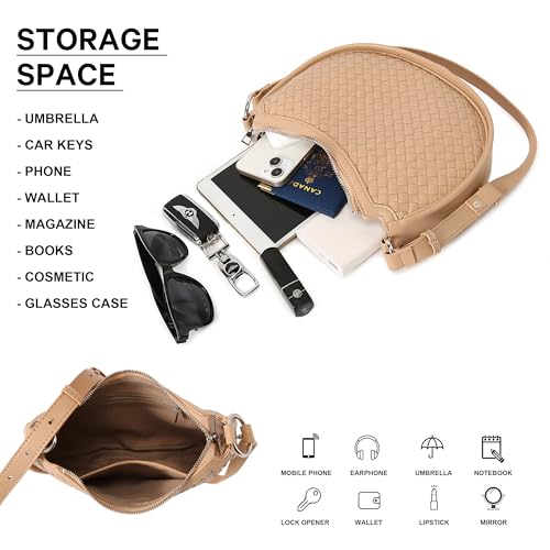 Image of Crescent Shoulder Bag for Women Small Crossbody Bags Crescent Shoulder Bag Hobo Handbag with Adjustable Strap