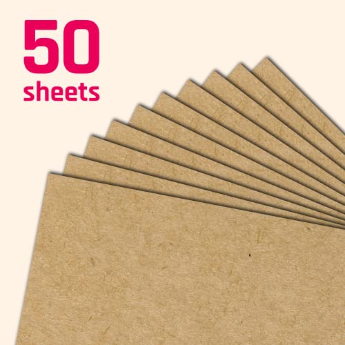 50 Sheets, Brown Kraft Cardstock, 200 Gsm (75 Lb. Cover), 8.5 X 11 Inches #TOP5
