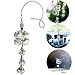 H&D Car Rearview Mirror Hanger Hanging Ornament,Crystal Suncatcher for Window (Flower)