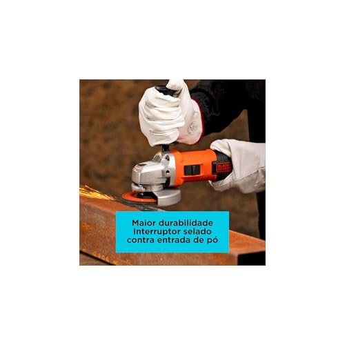 Black Decker Esmerilhadeira Angular 115mm, Ferramenta com Potência de 920W, com Controle de Velocida