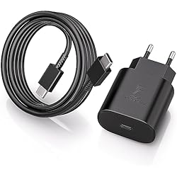 Cargador Original Samsung On 5 Cargador USB C de 25W para Samsung, Cargador Súper Rápido con Cable de Carga de 2M para Samsung Galaxy A54 A53 A34 A33 A14 A13 S23 S22 S21 Ultra S21+ Z Flip 5 Z Fold 5 S20, Cargador Movil Carga Rapida