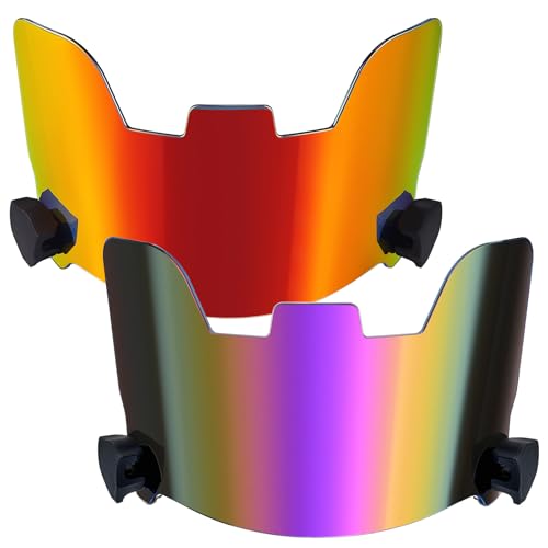 Image of Xuhal 2 Pcs Football Visor for Youth Adult Football Helmet Visor Lacrosse Helmet Eye Shield Eye Protection for Sport(Red and Purple)