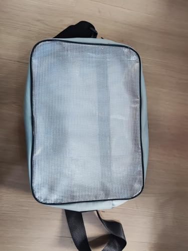 [GNEGNI] 透明バッグ A4サイズ対応 大容量 メッシュ ツールバッグ 防水 PVC素材 2ポケット付 エンジニア 現場 仕事用 コンサート 安検 ビニールカバン 肩掛け 調節可能 ホワイトメッシュ