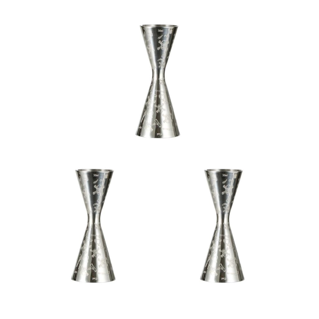 Lot de 3 doseur à cocktail en acier inoxydable pour barman Argenté 30 ml à 45 ml