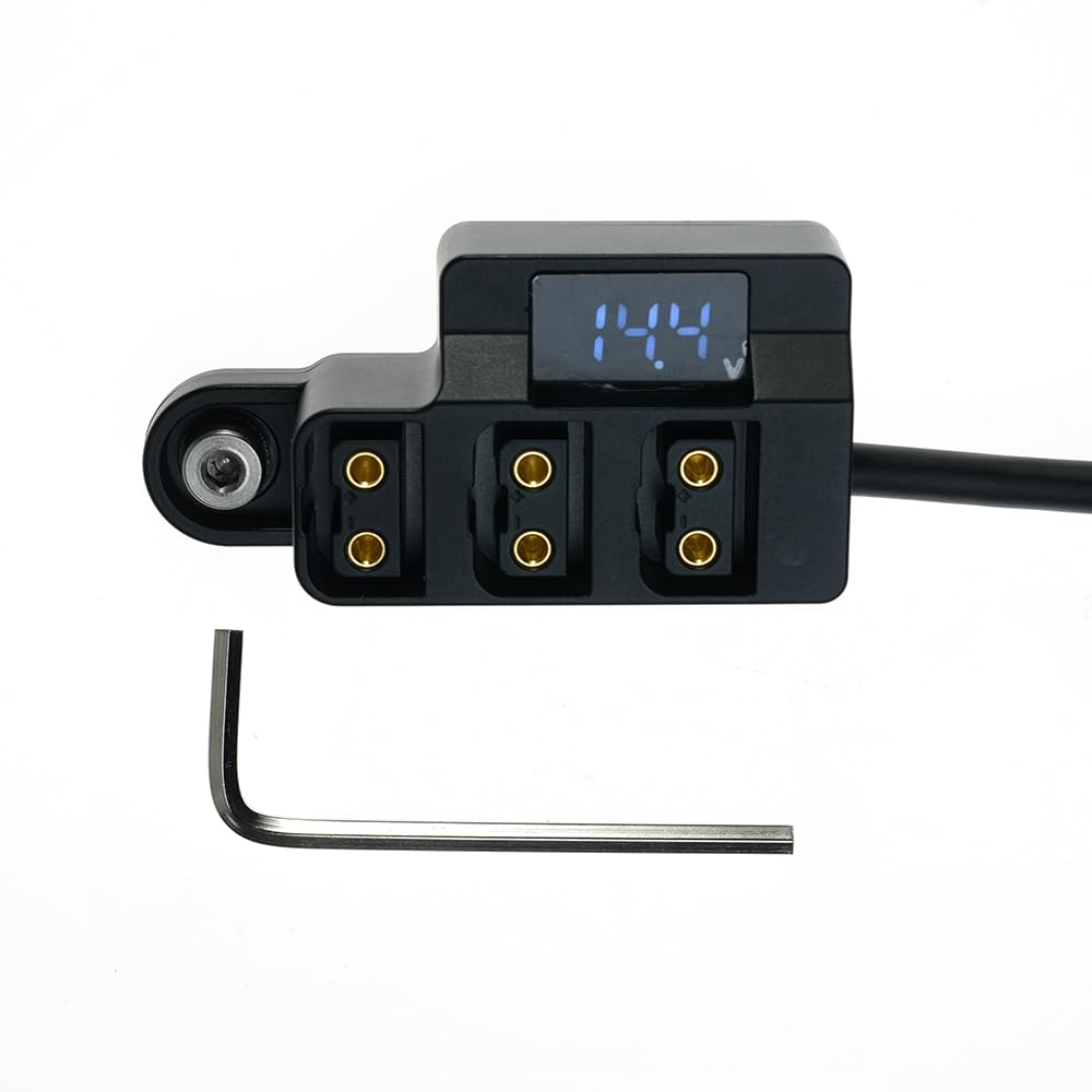 Alvin’s Cables D-Tap-Splitter 1 auf 3 Port P-Tap-Adapter Spiralkabel für SmallRig| IDX V-Mount Gold Mount Akku mit Batteriestandsanzeige, Verpolung, Überstrom, Überhitzungsschutz