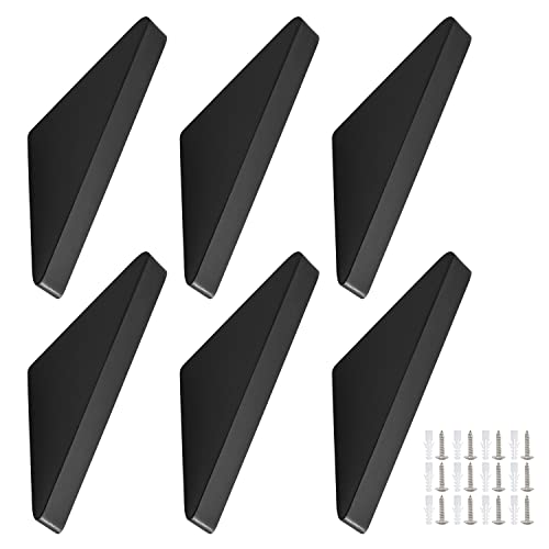 BIGLUFU Percha pared Madera Ganchos Multiuso, Perchero de Madera para Colgar Abrigos Gorros Bufandas Chaquetas Ropa (Negro, 6 Piezas)