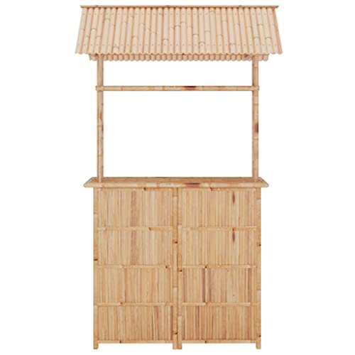vidaXL Bar Set Barhocker Gartentheke Bartisch Barstuhl Bartheke Bartresen Tresenhocker Stehtisch Gartenbar Sitzgruppe Gartenmöbel 3-TLG. Bambus – Bild 5