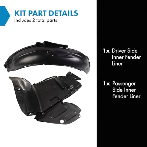 Image of TRQ Inner Fender Liner Set Compatible with 1998-2001 Subaru Impreza SU1248114 SU1249101