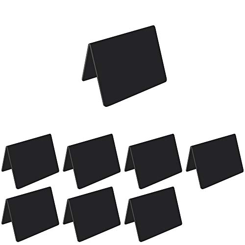 8 Stück Kleine Kreidetafel Dachaufsteller in Größe 74x52 mm | A8 | Mini | Stärke: 2mm | Farbe: Schwarz Cover