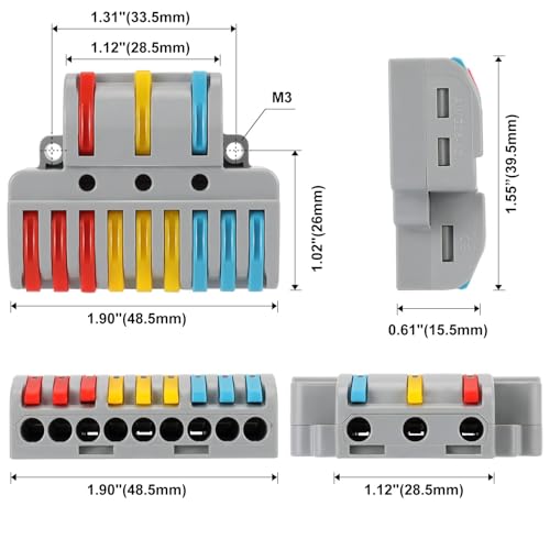 Image of XELYTON Wire Clip Connector, Universal Connection Terminals, Circuit Inline Splices Electric Connectors, Quick Connect & Freely Assemble Electrical Splicing Kit for Compact (3 In 9 Out, 20)