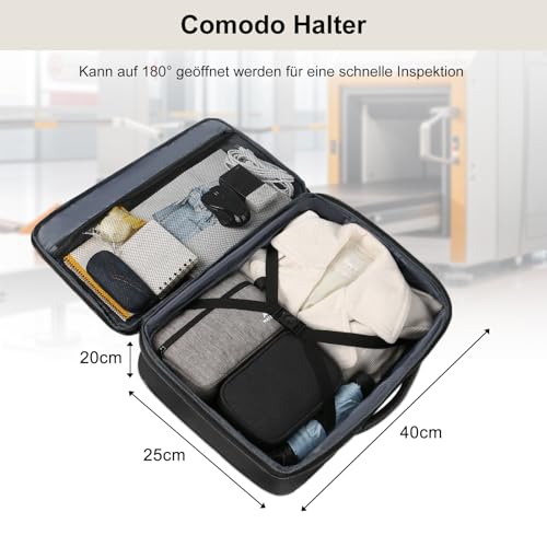 MATEIN Ryanair Handgepack 40x20x25, Rucksack Handgepäck Flugzeug 20L Herren, Ryanair Rucksack 40x20x25, Erweiterbar Daypack Reiserucksack Flugzeug, Cabin Bag für Weekender Reise, Schwarz