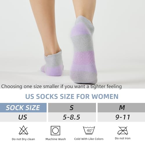 Image of FITRELL 5-6 Pairs Ankle Running Socks for Women Athletic Cushioned Low Cut Tab Sports Socks