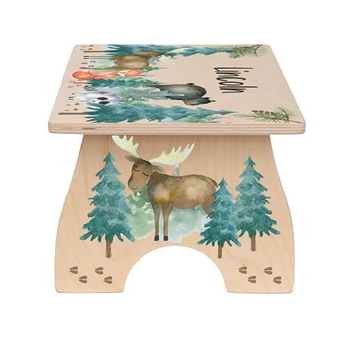 Stepstoolfortoddlerspersonalizedwoodkidsstepstoolwithnameforkitchensinkbathroompottytrainingtoiletkitchensinksturdyandsafemadeinusabybloomowlwoodlandfriends Urban Country Home Decor Step stool for toddlers personalized wood kids step stool with name for kitchen sink bathroom potty training toilet kitchen sink sturdy and safe made in usa by bloomowl woodland friends urban country home decor