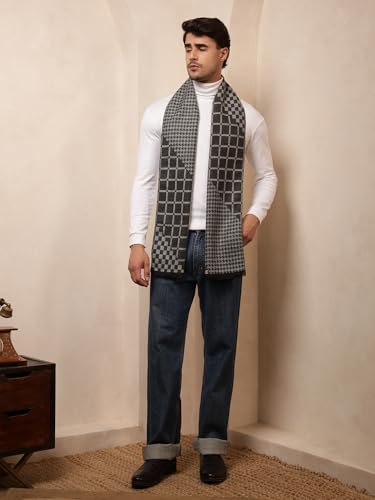Image of Ravaiyaa - Attitude is everything Men's Reversible Stripe Pattern Winter Wool Scarf, Muffler 72 inchx12 inch Inch