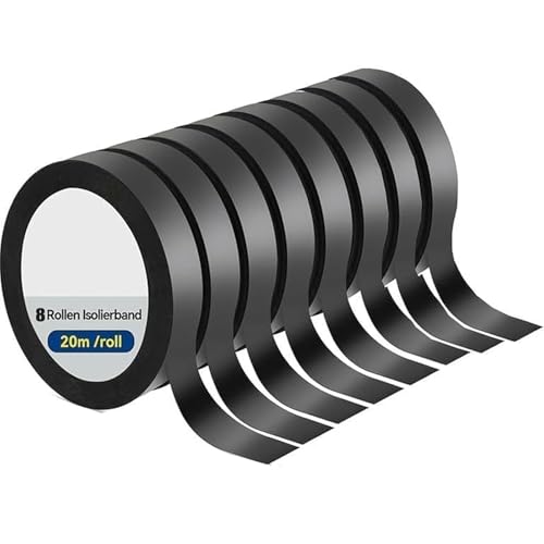 8 Stück Selbstverschweißendes Lsolierband 20m x 16mm x 0.8mm Klebeband Selbst Verschweißend Wasserdichtes Lsolierband Klebeband,Isolierband Vulkanisierband für Schlauch Notfallreparatur Kabelisolierun