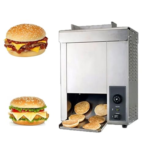 YXFAZPP Cadena Comercial Máquina de Hamburguesas, Máquina Automática de Calentamiento de Pan de 2KW con Control de Temperatura, Grosor Ajustable, 450 Piezas/H