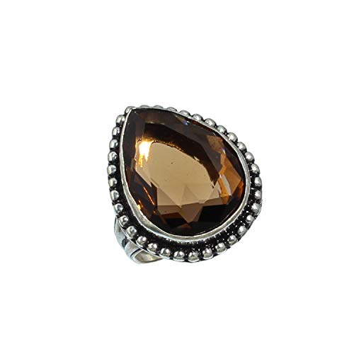 Bague en topaze fumée fait main bague argent sterling 925 femme
