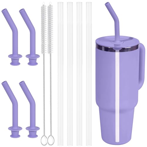 Greant 5 PCS Press in Straw for Hydroflask Tumbler, Replacement Straws for Hydro Flask Tumbler Straw 20 oz, 28 oz, 32 oz, 40 oz (4 PCS, Lupine, for Hydroflask Tumbler 20oz-40oz)