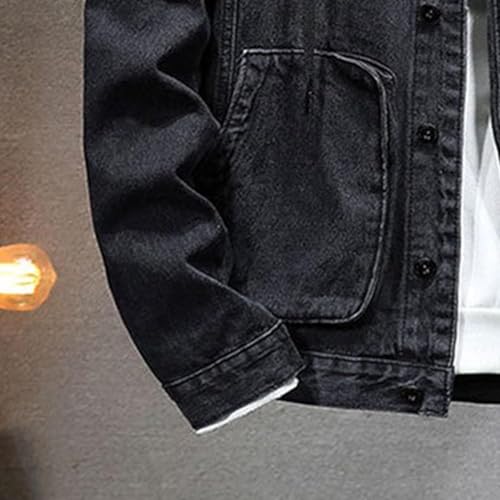 Chaqueta de mezclilla para hombre con capucha desmontable miniatura 5