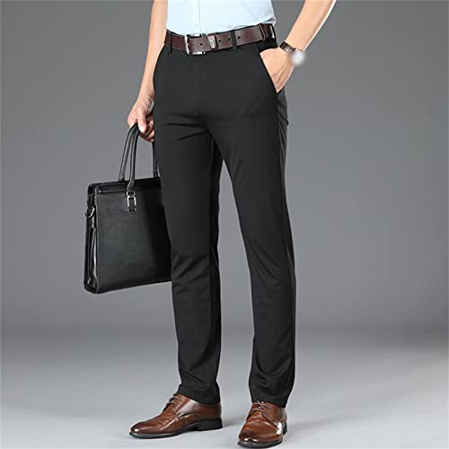 Men's Stylish Slim Fit Stretch Pant Classic Skinny Fit Flat Front Dress Pant Business Lightweight Casual Trousers3