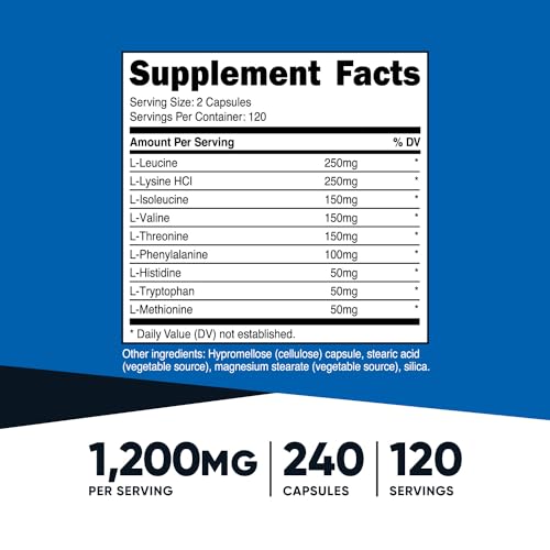Nutricost NTC-20355 Eaa Capsules 1200Mg, 240 Capsules thumb #1