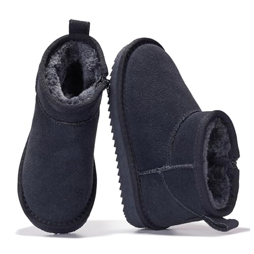 Image of Project Cloud Girls 100% Genuine Leather Non Slip Fur Lined Ankle Boots
