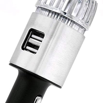 YAGZON Car Air Purifier Ionizer, 12V Plug-in Car Air Freshener Removes Cigarette Smoke, Pet and Food Odor, Ionic Ozone (Silver)
