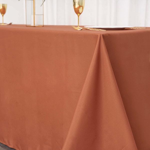 Miniatura 9 de Tableclothsfactory 90x132 Terracota Venta al por mayor Rectángulo Poliéster Mantel Lino Boda Fiesta Restaurante Mantel