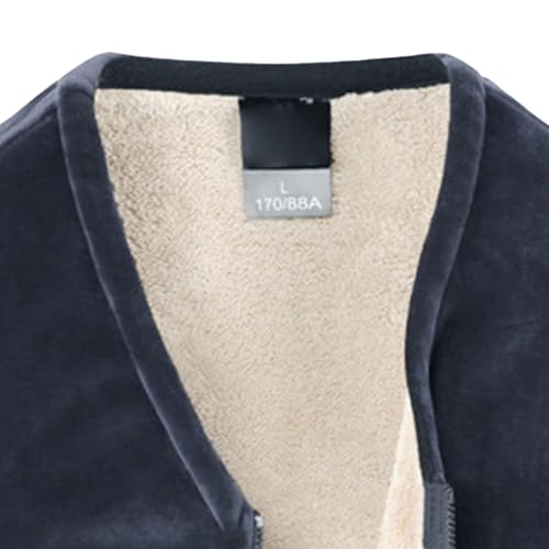 JEShifangjiusu Men's Winter Zipper Sweater Vest Sleeveless Cardigan Topcoat Warm And Thickened Tank Top With Pocket4
