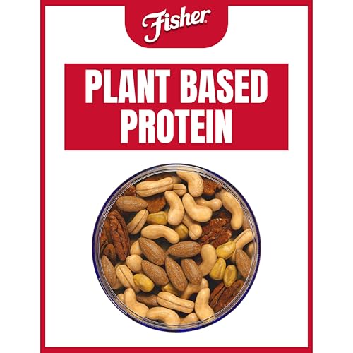 Image of Fisher Snack Oven Roasted Never Fried, Almonds, Cashews, Pecans, Pistachios, Made with Sea Salt, Deluxe Mixed Nuts, 8.75 Oz