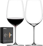 AOOE Red Wine Glasses Set of 2, Hand Blown Crystal Giant Glasses-36.5 OZ,Oversized Full Bottle Wine Glasses Large Cabernet Sauvignon Glasses- Light, Clear, Best for Wine tasting, Restaurants.