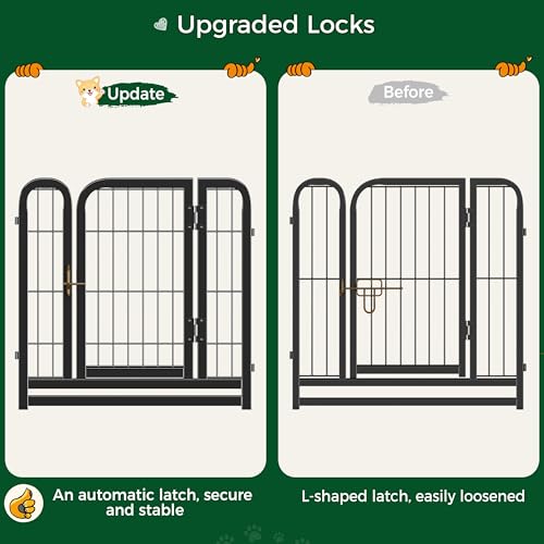 Yaheetech Welpenlaufstall 60cm hoch, 8-teilig Welpenauslauf, flexibel und faltbar, Automatische Verriegelung, Welpengitter für drinnen und draußen, Aufbau werkzeugfrei