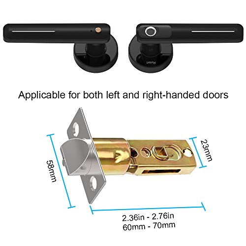 Fingerprint Electric Smart Door Lock, Biometric Keyless Entry Door Handle, Safe Single-Cylinder Door Lock for Family Apartment Office (Black)… - Thumbnail 6