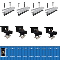 Solarmodul Halterung Kit 12cm und Zubehör Schwarz Eloxiert 30-35mm Verstellbar,Halterung für Solarmodule,Für Solarpanel Halterung,rapezblech Trapezblech Montage PV Befestigung Set – Ansicht 1
