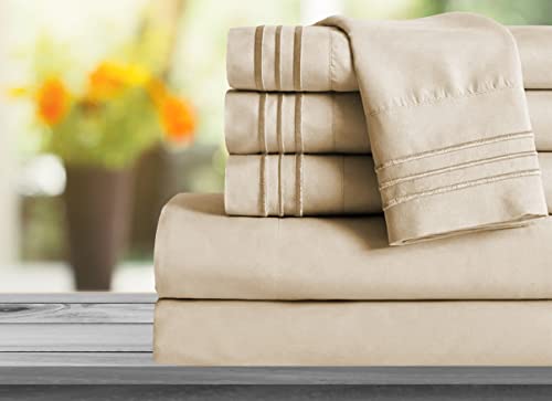 Image of Mocassi Hotel Luxury 1800 Thread Count Bedding Pillowcases King Size Set of 2 - Pillow Covers - Pillow Protector - Cooling Pillowcases (Set of 2 King Size 20 inch x 40 inch, Cream)