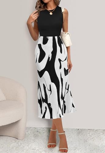 Prettygarden Women'S 2024 Summer High Waist Zebra Print A Line Long Pleated Skirts For Women Trendy Midi Skirt Flared Hem  thumb #4