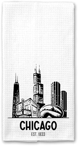 NTGifts Chicago Skyline Towel 16x24 Kitchen Dish Towel
