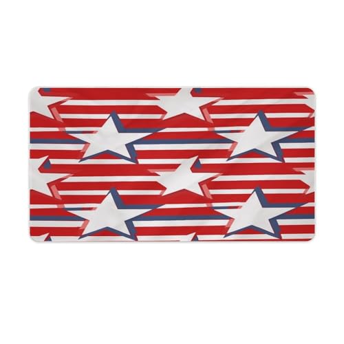 Tapis de souris géant motif étoiles et rayures pour bureau étudiant et chambre de gamer
