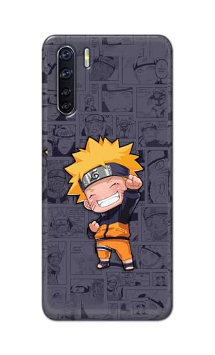 Image of Plastic Printfidaa Printed Hard Back Cover Case For Oppo F15|Oppo F15S|Oppo A91|Oppo Reno 3 4G Back Cover (Famous Anime Cartoon Character) -112,Grey